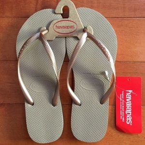 Havaianas Rose Gold Slim Flip Flops 39/40